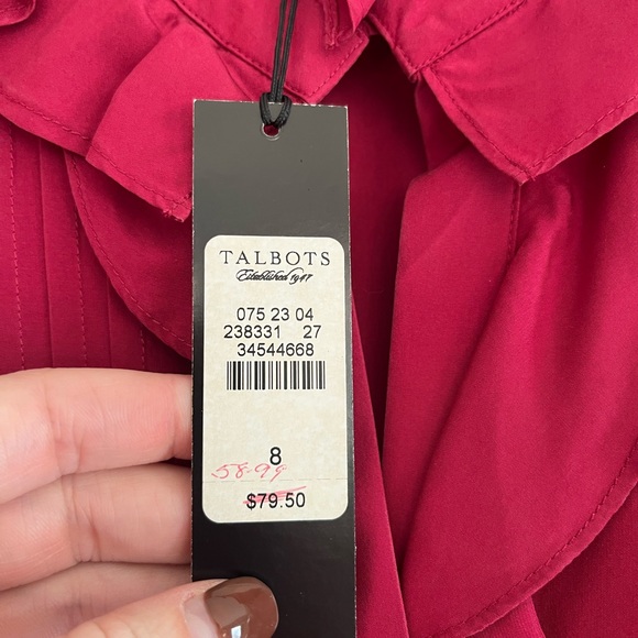 Talbots Fuchsia Ruffled Blouse - Picture 3 of 3